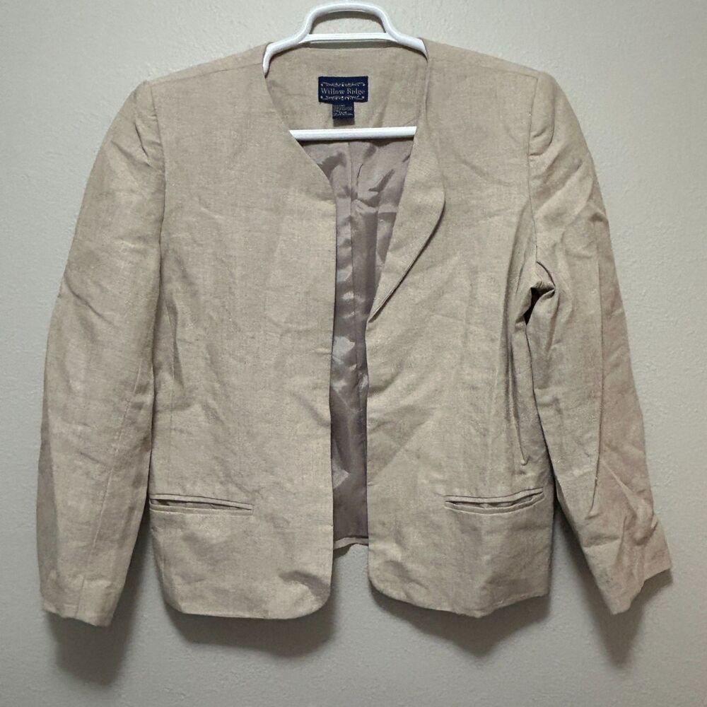 Willow Ridge S13683 Women's Blazer 14P Beige Front Welt Pockets